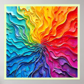 Gestructureerde Regenboog Draaikunst Poster (Voorkant)