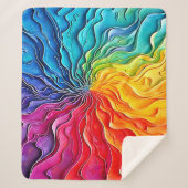 Gestructureerde Regenboog Draaikunst Sherpa Deken (Voorkant)