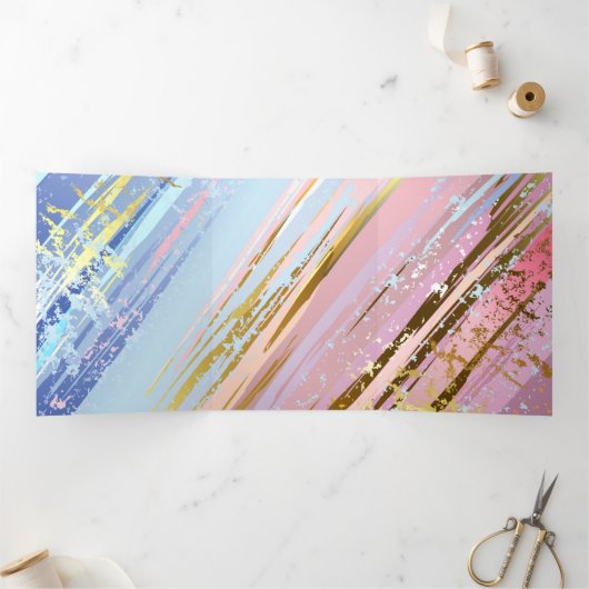 Gestructureerde Roze Achtergrond Drieluik Aankondiging (Binnen)