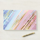 Gestructureerde Roze Achtergrond Post-it® Notes (Op bureau)