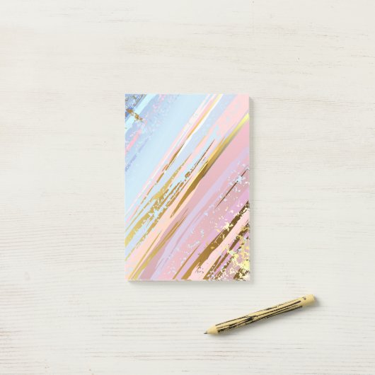 Gestructureerde Roze Achtergrond Post-it® Notes (Op bureau)