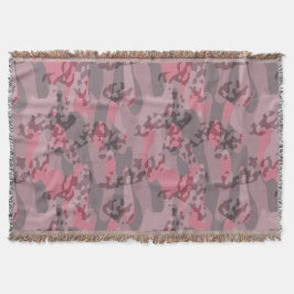 gestructureerde roze en mauve Camo abstract Deken