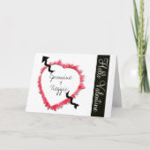 Gestructureerde vorm van hart vormgegeven overzich feestdagen kaart (Voorkant)