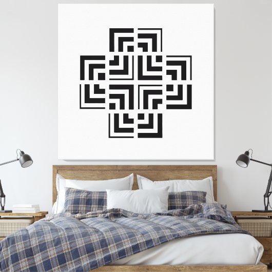 Gestucteerde Geometrie | Modern Canvas Afdruk (Insitu (Slaapkamer))