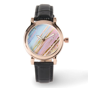 Gestuctureerde Roze Achtergrond Horloge