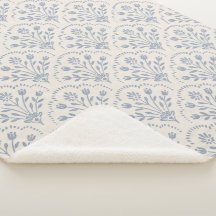 Gestuctuurd gedempt blauw bloemmotief met schelpra