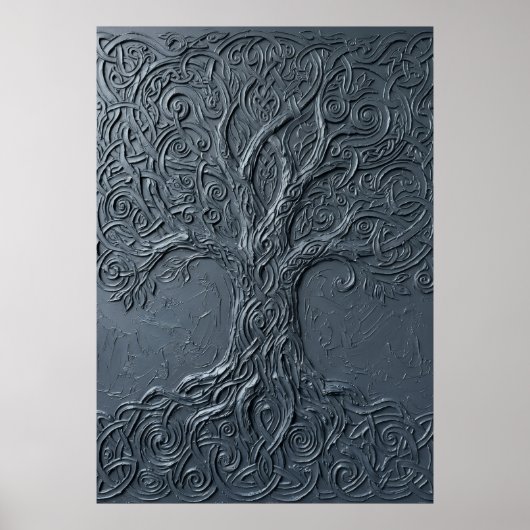 Gestuctuurd ontwerp van de levensboom poster (Voorkant)