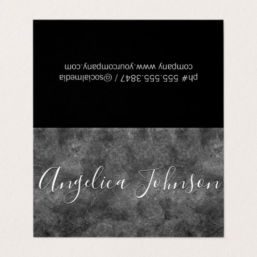 Gestuctuurde Grijs Visitekaartjes (Buitenkant ongevouwen)