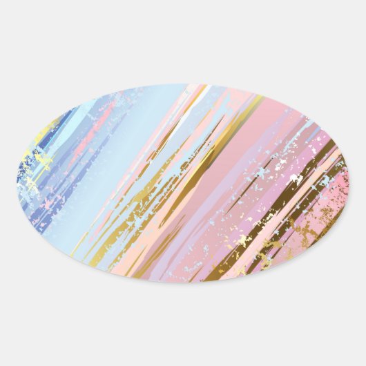 Gestuctuurde Roze Achtergrond Ovale Sticker (Voorkant)