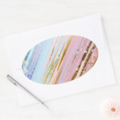 Gestuctuurde Roze Achtergrond Ovale Sticker (Envelop)