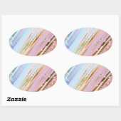 Gestuctuurde Roze Achtergrond Ovale Sticker (Vel)