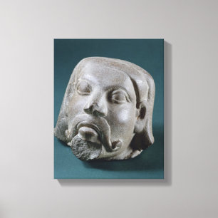 Gestuffte zandsteenkop van een buitenlander, Sarna Canvas Afdruk
