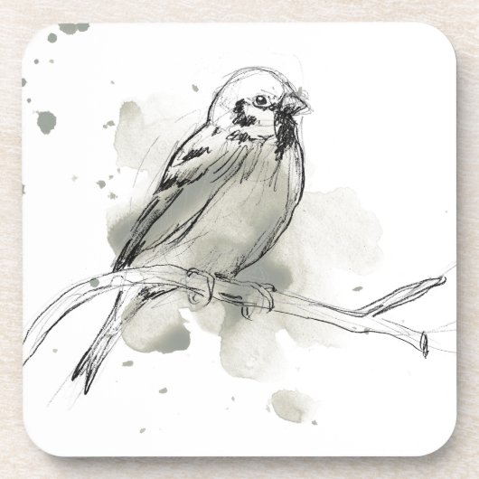Gestural Bird Study Bier Onderzetter (Voorkant)