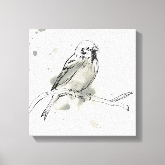 Gestural Bird Study Canvas Afdruk (Voorkant)