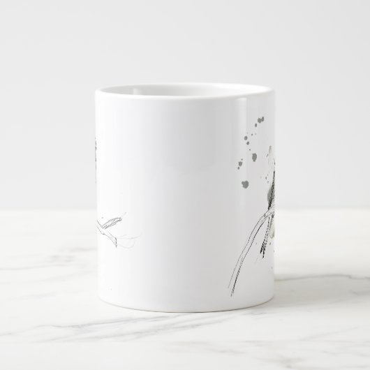 Gestural Bird Study Extra Grote Beker (Voorkant)