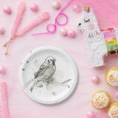 Gestural Bird Study Papieren Bordje (Feest)