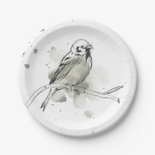 Gestural Bird Study Papieren Bordje