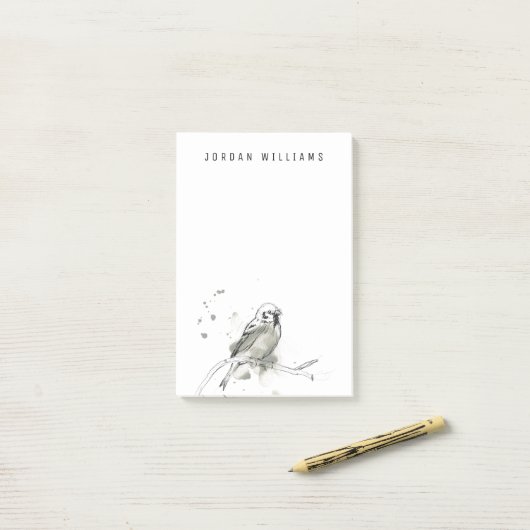 Gestural Bird Study Post-it® Notes (Op bureau)