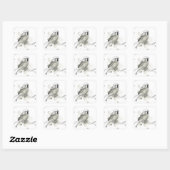 Gestural Bird Study Vierkante Sticker (Vel)
