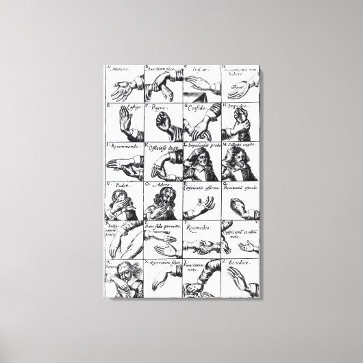 Gestures voor het onderdrukken van John Bulwer's ' Canvas Afdruk (Voorkant)