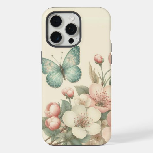  gestyled floral/spring vlinder iPhone hoesje (Achterkant)