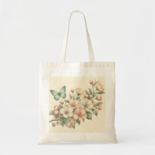 gestyled floral/spring vlinder tote bag