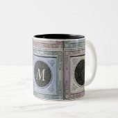 Gestyleerd Lijst Damask Monogrammed Mok 2 (Voorkant rechts)