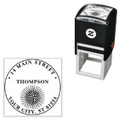  gestyliseerd compass-Roos Zelfinktende Stempel (In situ)