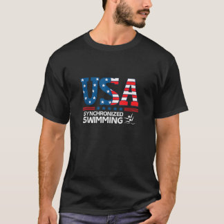 Gesynchroniseerd Zwemmen Verenigde Staten Vlag USA T-shirt