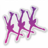 Gesynchroniseerde Schaatsen Sticker arabesk paarse (Voorkant)