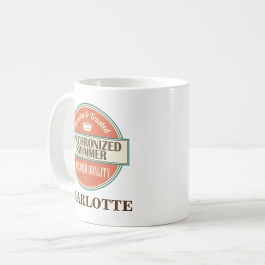 Gesynchroniseerde swimmer - Gepersonaliseerde Mok  (Voorkant links)