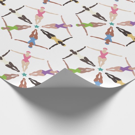 Gesynchroniseerde zwemmers cadeaupapier (Hoek)