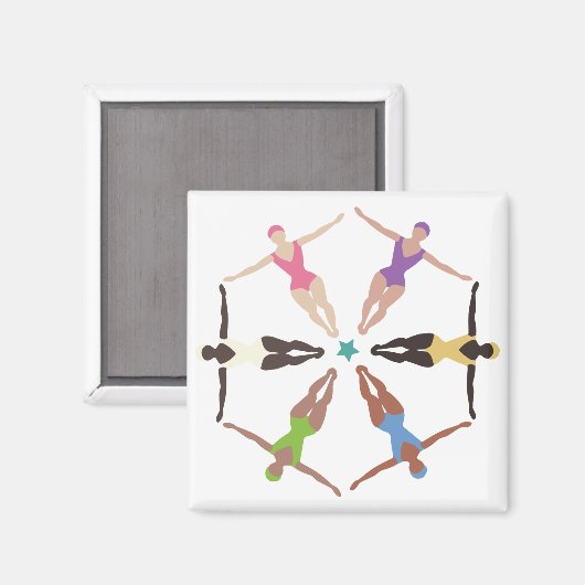 Gesynchroniseerde zwemmers magneet (Voorkant / Achterkant)