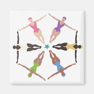 Gesynchroniseerde zwemmers magneet