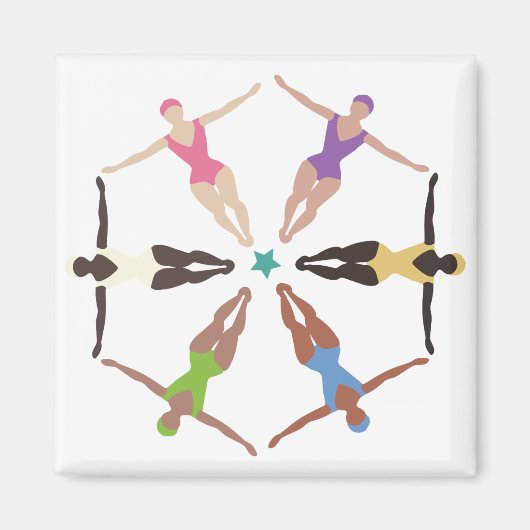 Gesynchroniseerde zwemmers magneet (Voorkant)