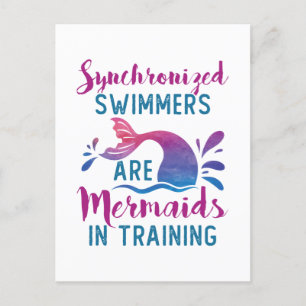 Gesynchroniseerde zwemmers zijn Mermaids in opleid Briefkaart