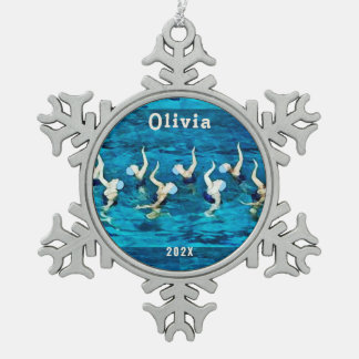 Gesynchroniseerde Zwemveiling Gift Tin Sneeuwvlok Ornament