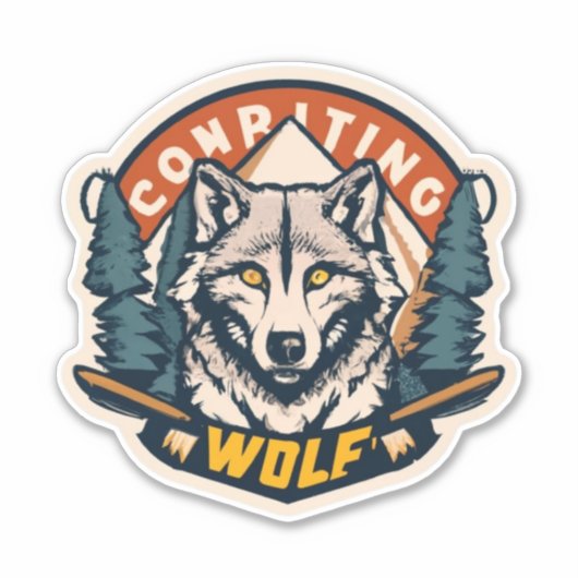 Get Crafty met Premium Wolf Sticker Design (Voorkant)