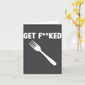 Get Forked Funny Pun Satire Parody Humor Offensive Kaart (Gele Bloem)