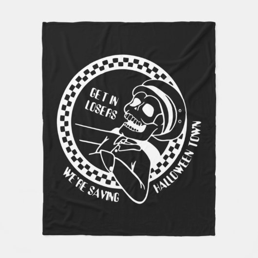 Get In Losers Lazy Halloween Costume Fun Skeleton Fleece Deken (Voorkant)