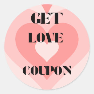 Get love Coupon Ronde Sticker