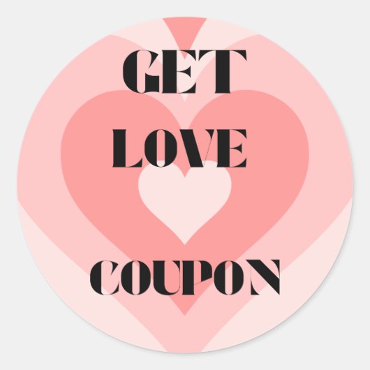 Get love Coupon Ronde Sticker (Voorkant)
