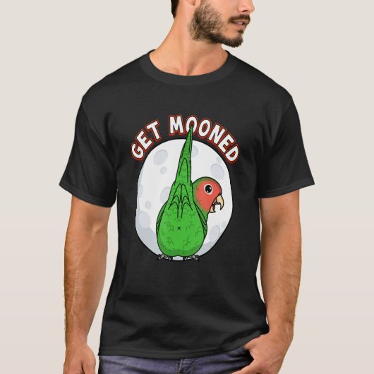 Get Mooned I Parrot Underfluffies Rosy-faced Green T-shirt (Voorkant)