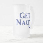 "GET NAUTI" Verre Nautique Frosted Beer Mug (Devant droit)
