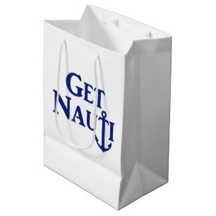 "GET NAUTI" - Zeevaart Midden Geschenktas Medium Cadeauzakje