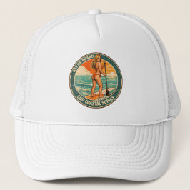 Get On Board SUP Pinup Paddleboard Retro Surf Shop Trucker Pet