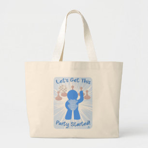Get Party Started Gamer Grappige Meeple Slogan Grote Tote Bag