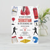 Get Ready To Rumble Boxing Birthday Invitation (Debout devant)