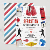 Get Ready To Rumble Boxing Birthday Invitation (Devant / Derrière)