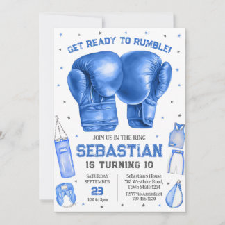 Get Ready To Rumble Boxing Birthday Invitation